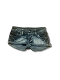 STUDDED MICRO DENIM SHORTS