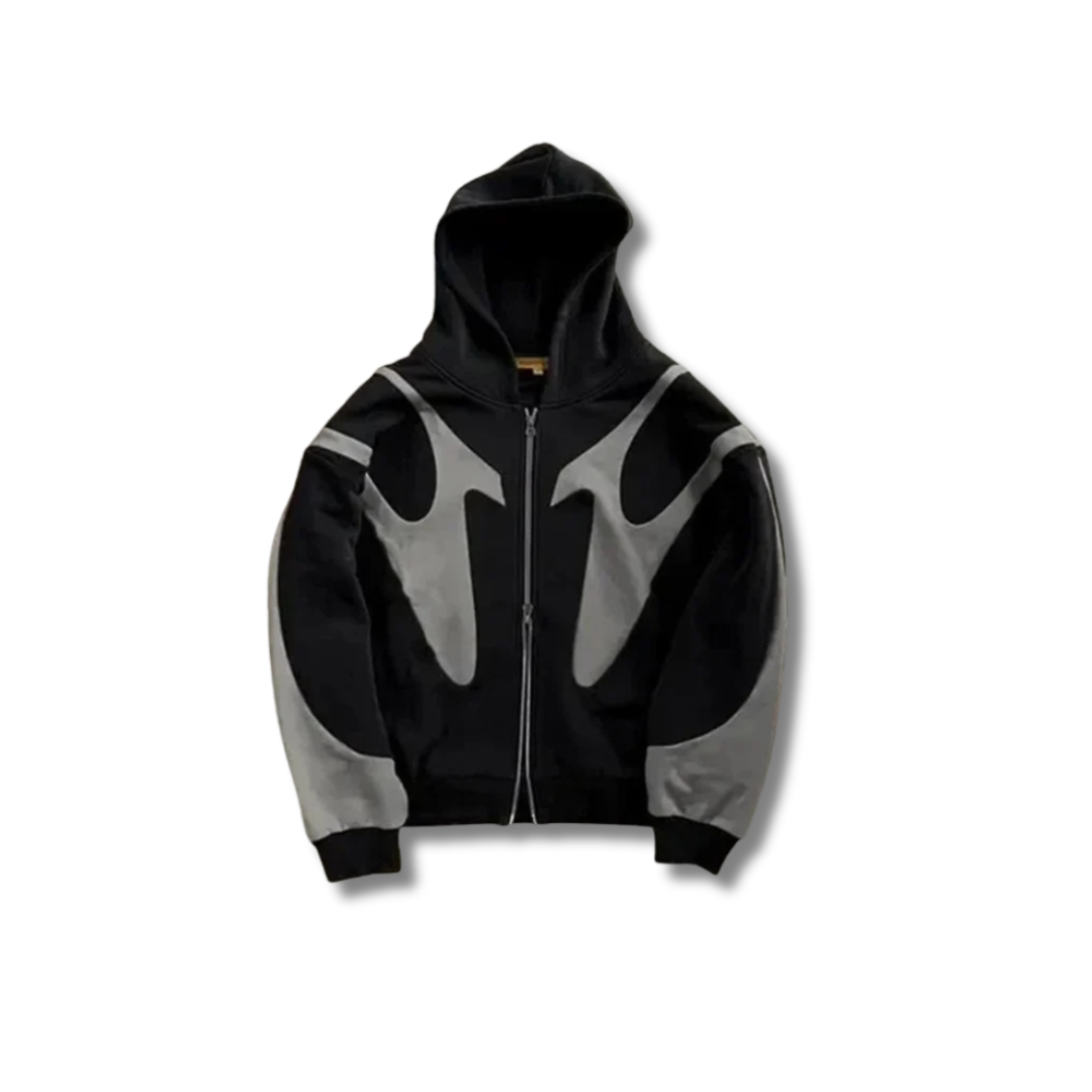 FLAME PANEL ZIP HOODIE