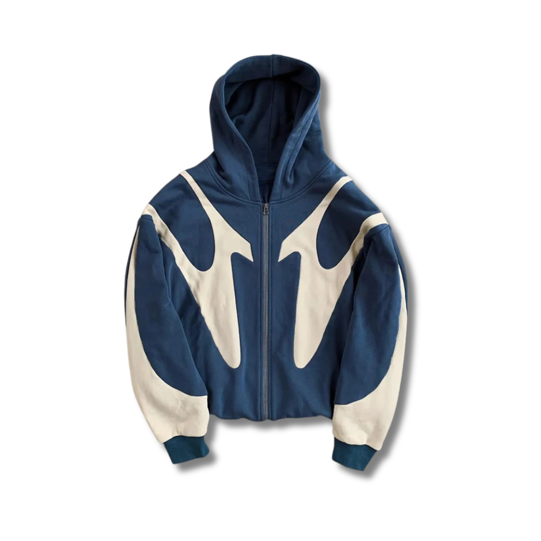 FLAME PANEL ZIP HOODIE