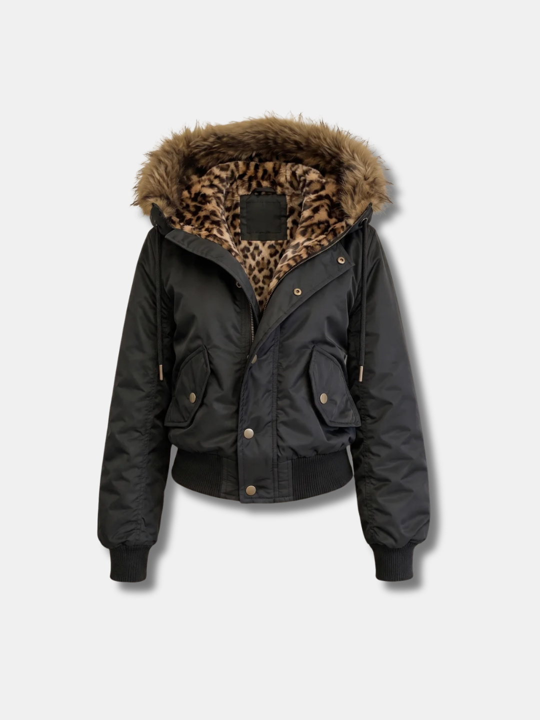 LEOPARD LINED BOMBER JACKET
