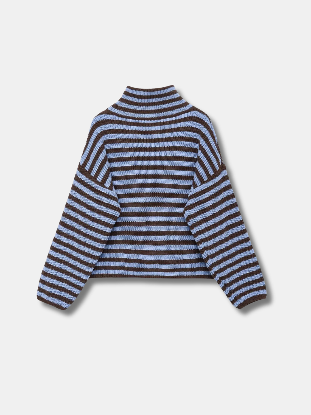 ELLA STRIPED ZIP-UP KNIT CARDIGAN