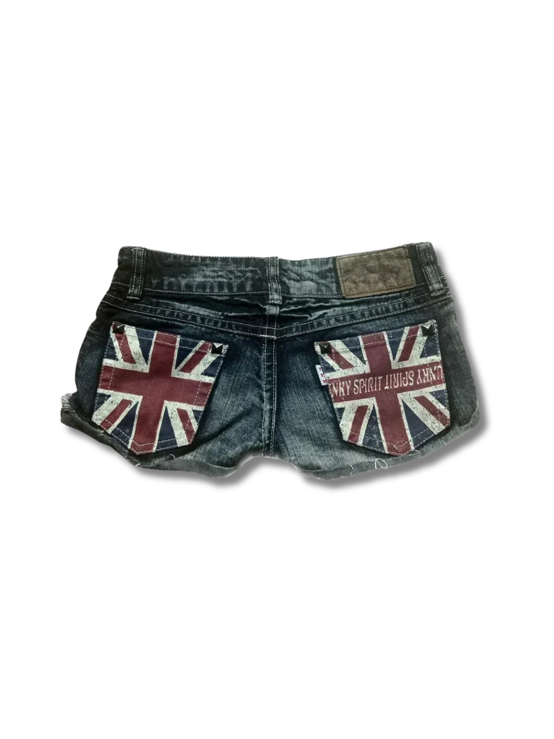 STUDDED MICRO DENIM SHORTS