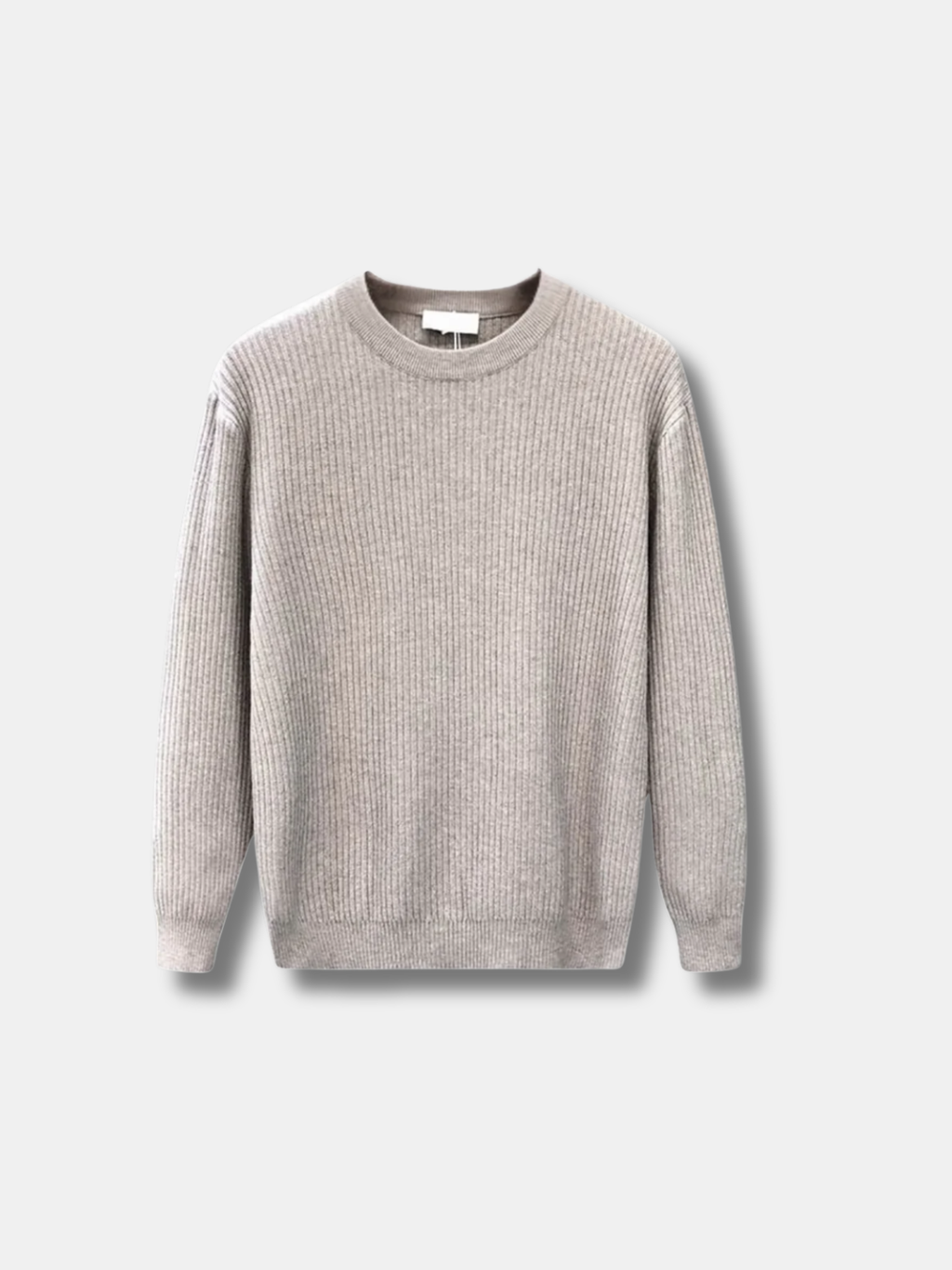 RIBBED KNIT CREW SWEATER