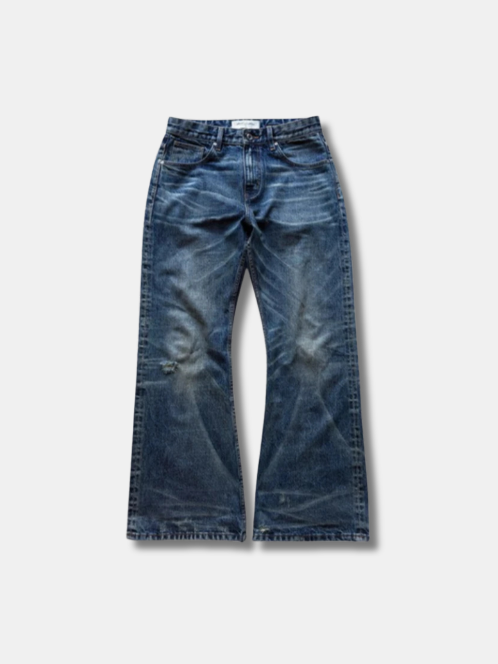 HEAVILY WASHED FLARE JEANS