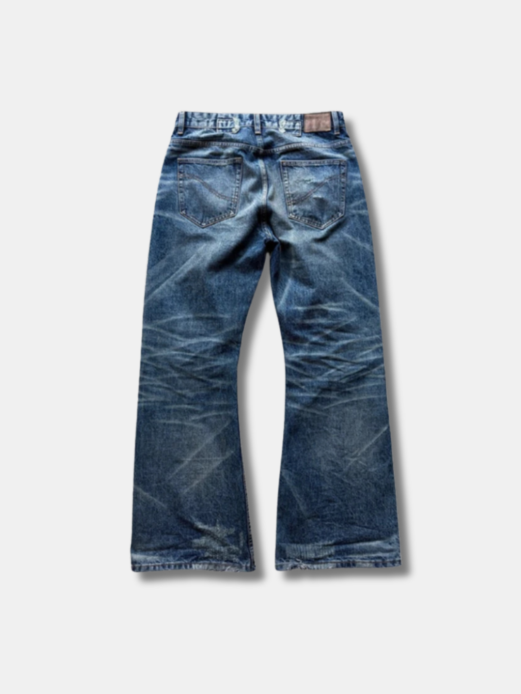 HEAVILY WASHED FLARE JEANS