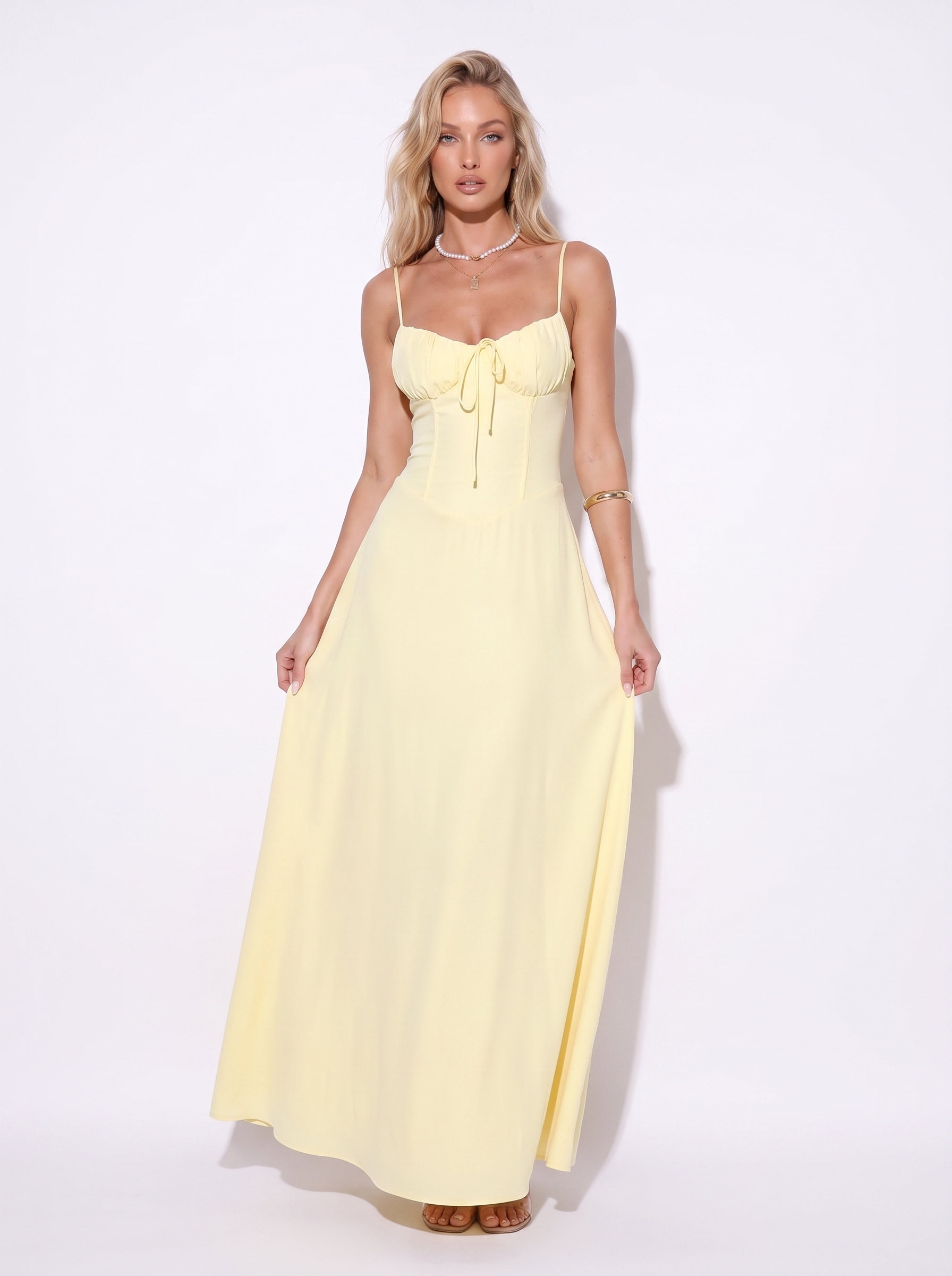 CORSET TIE MAXI DRESS