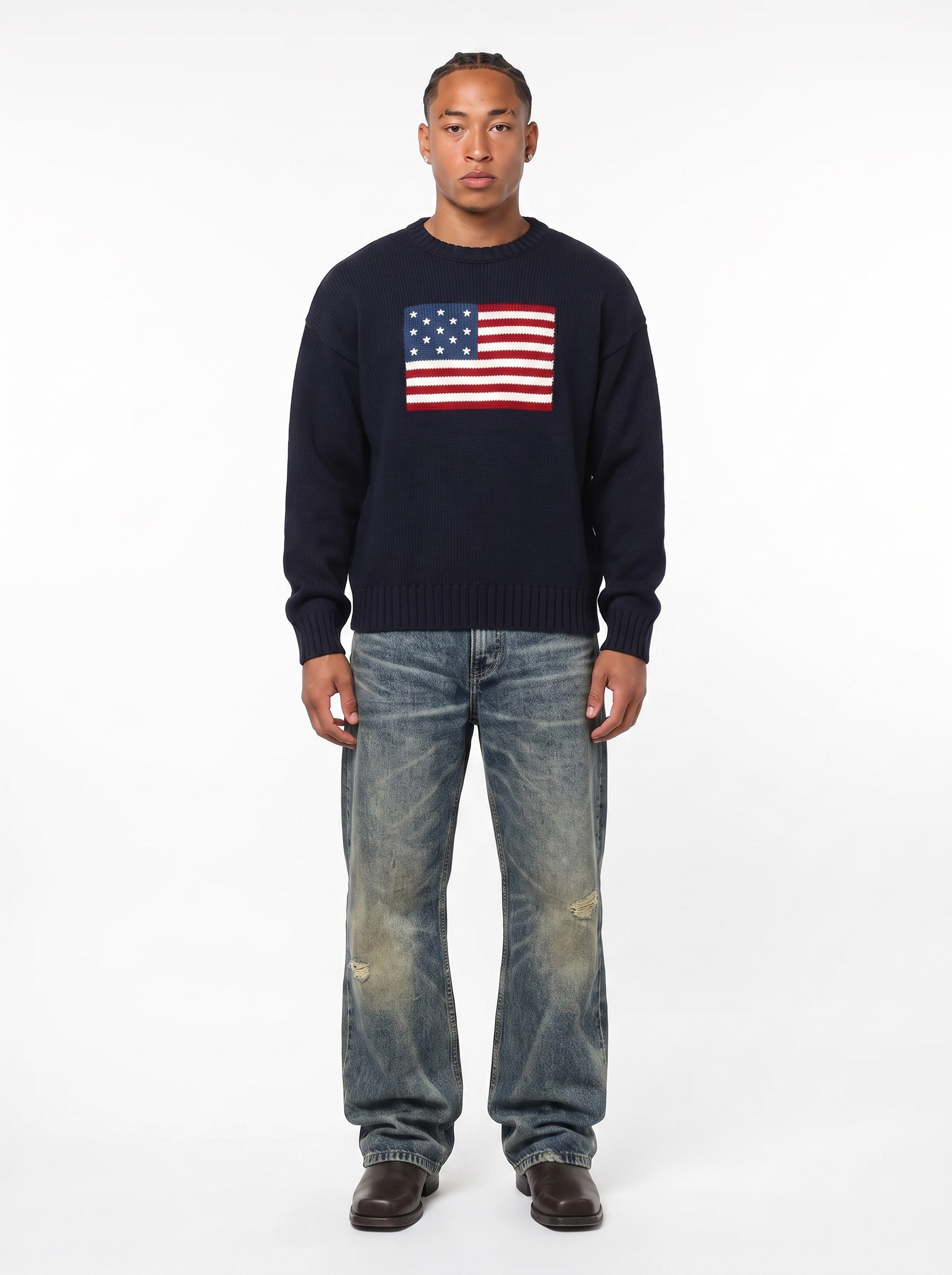 USA FLAG KNIT SWEATER
