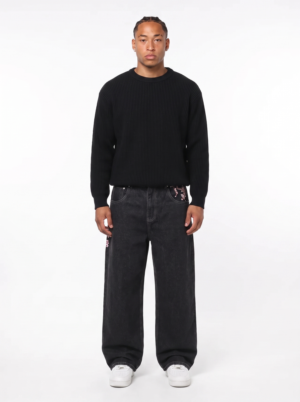 RIBBED KNIT CREW SWEATER