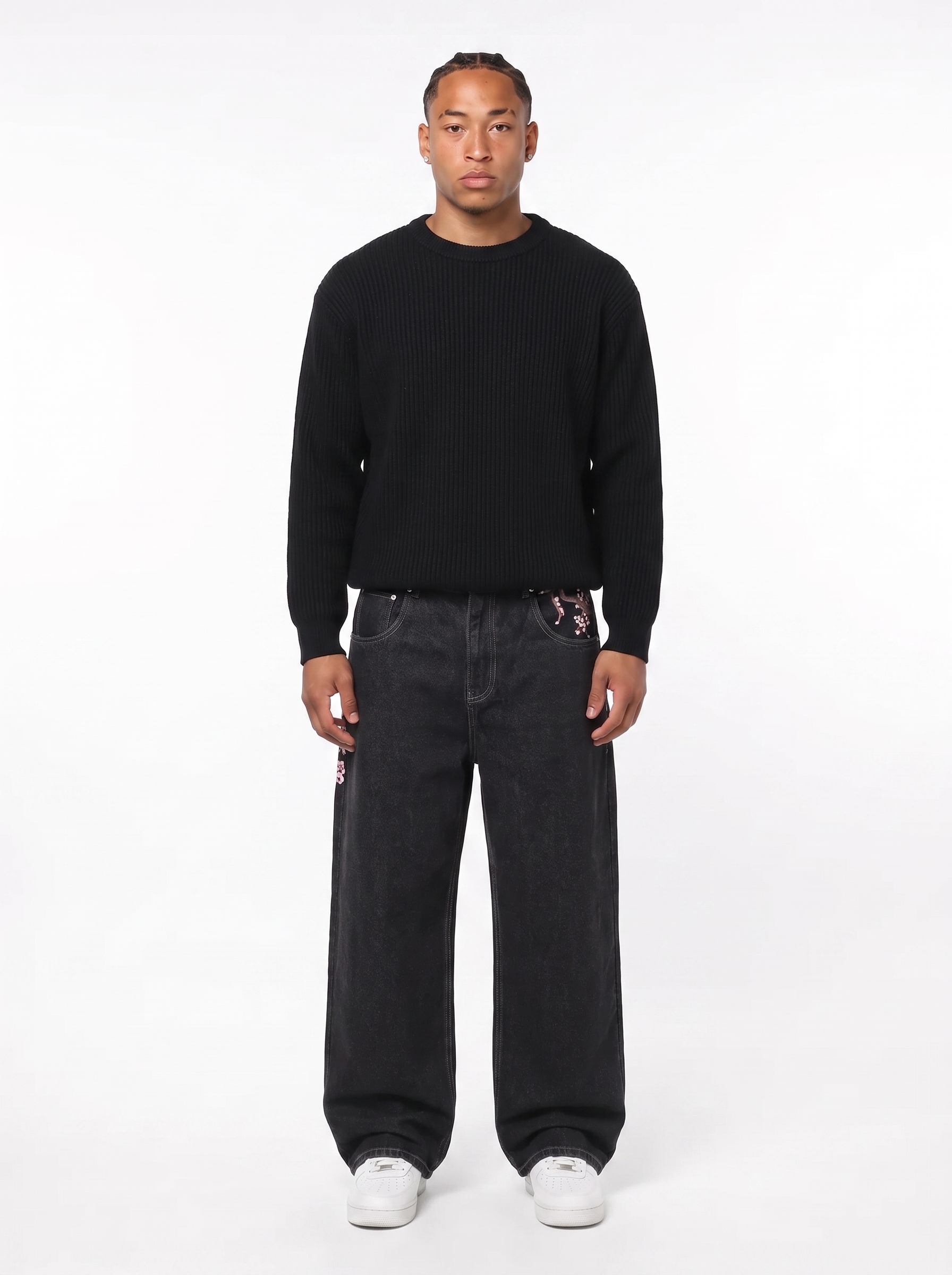 RIBBED KNIT CREW SWEATER