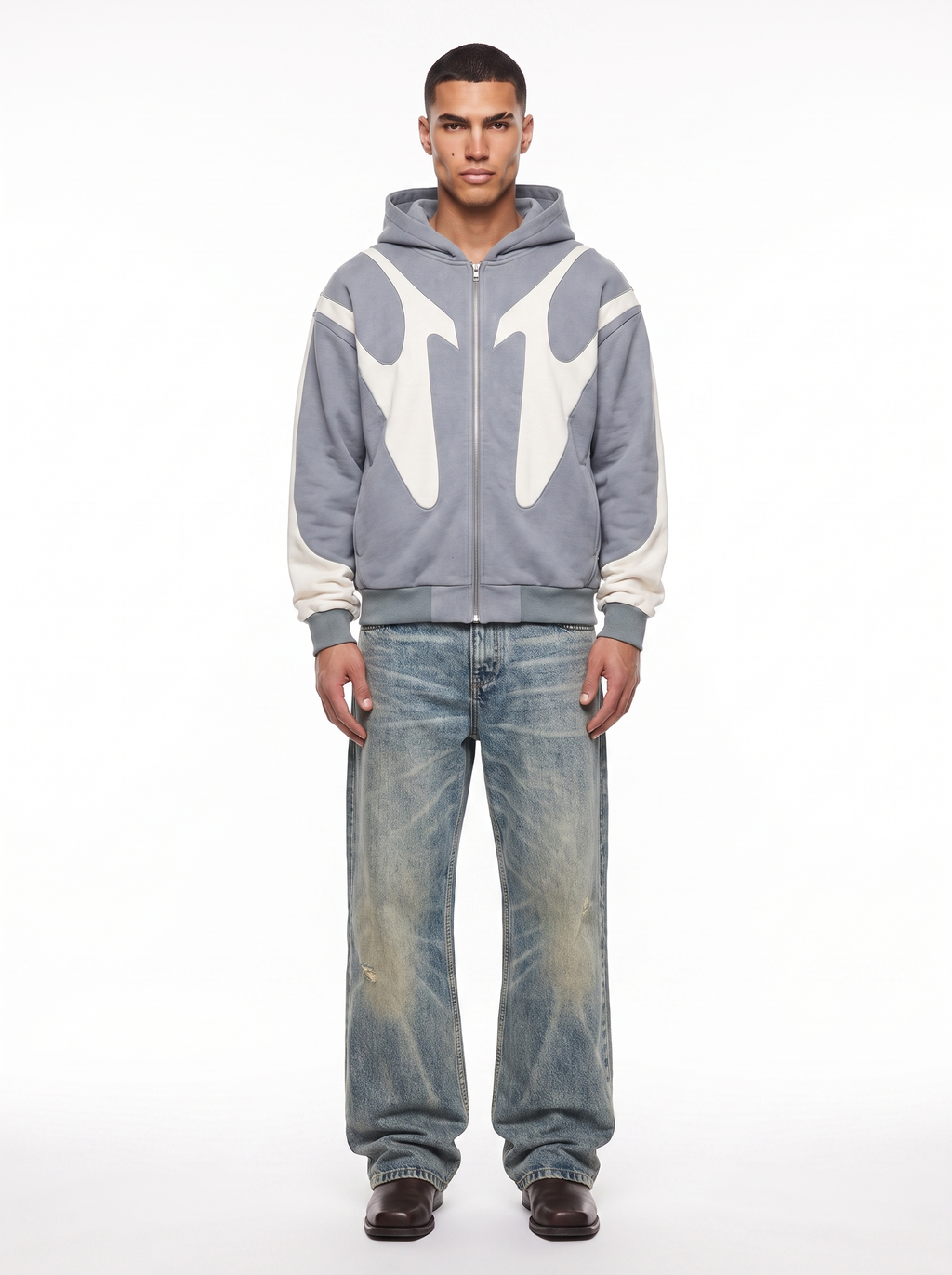 FLAME PANEL ZIP HOODIE