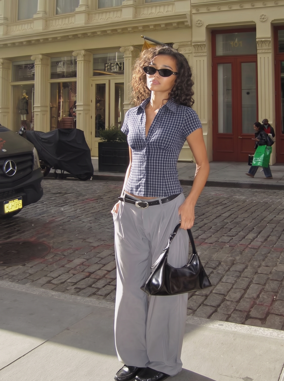 AMALIE FITTED CHECK SHIRT