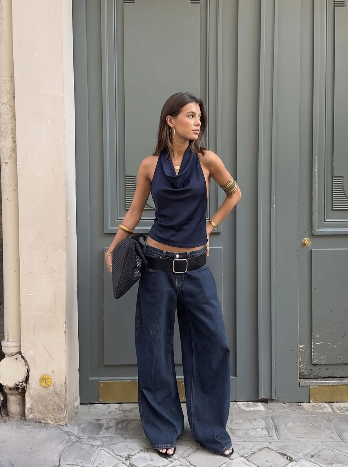 COWL NECK HALTER TOP