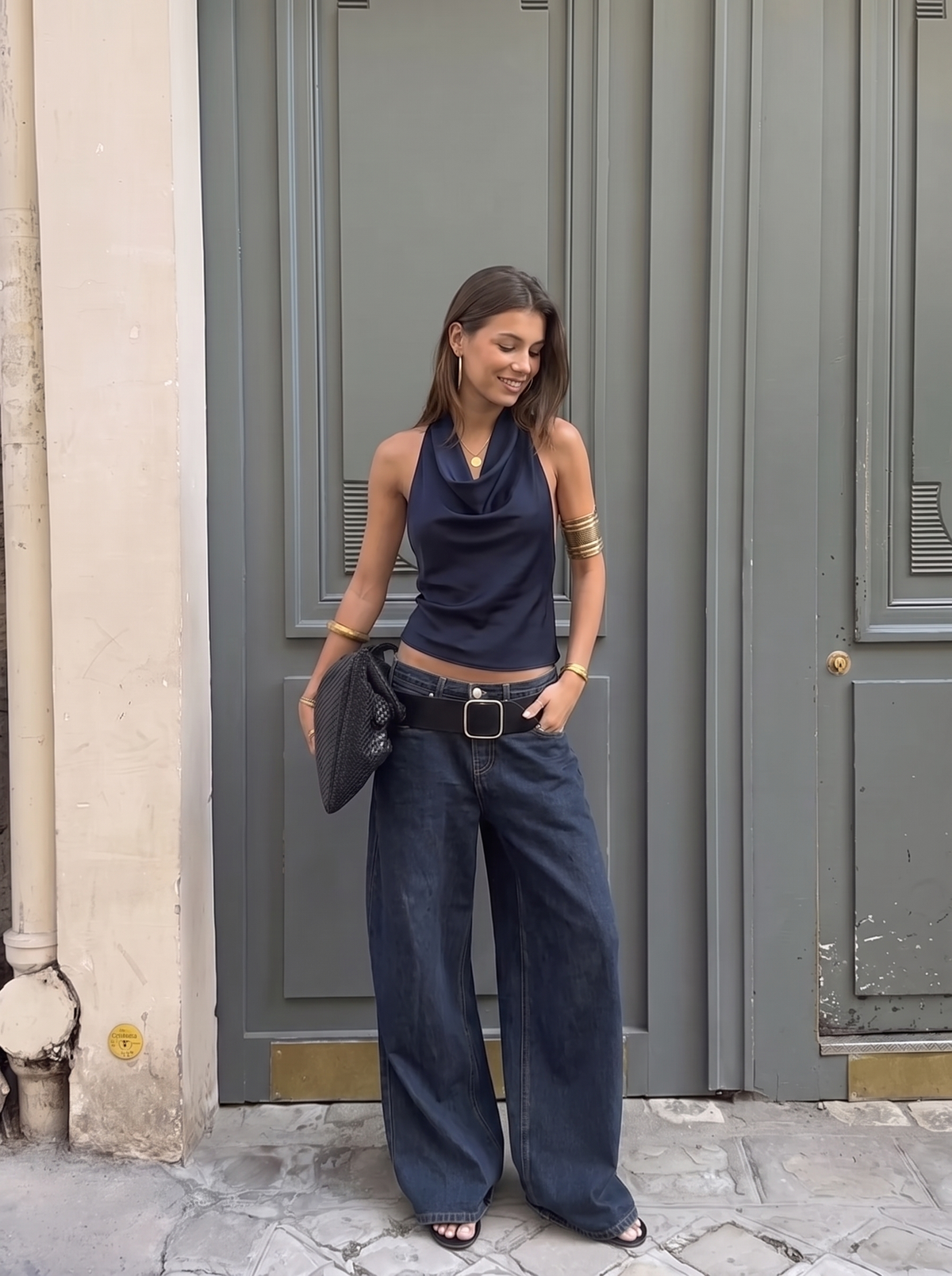 COWL NECK HALTER TOP