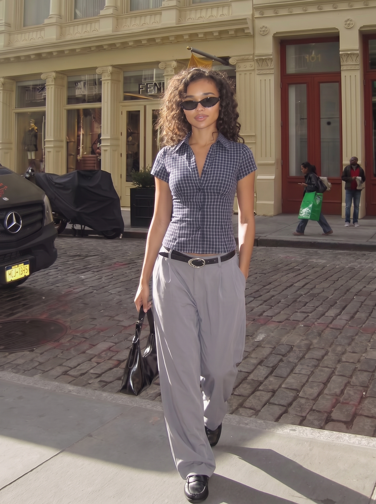 AMALIE FITTED CHECK SHIRT