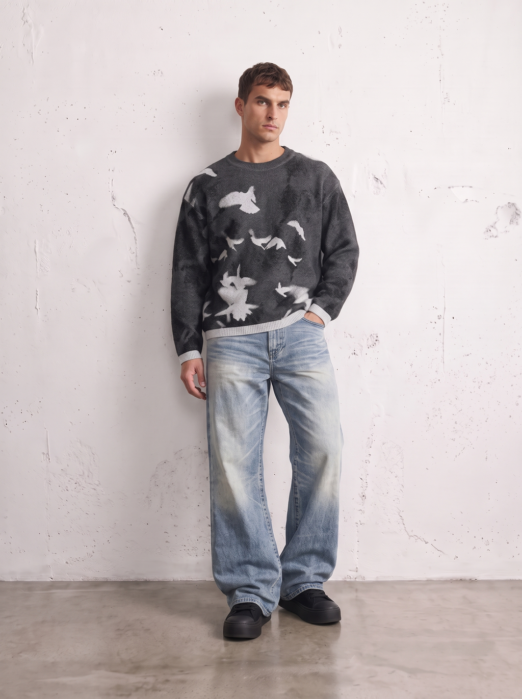 BIRD FLOCK KNIT SWEATER