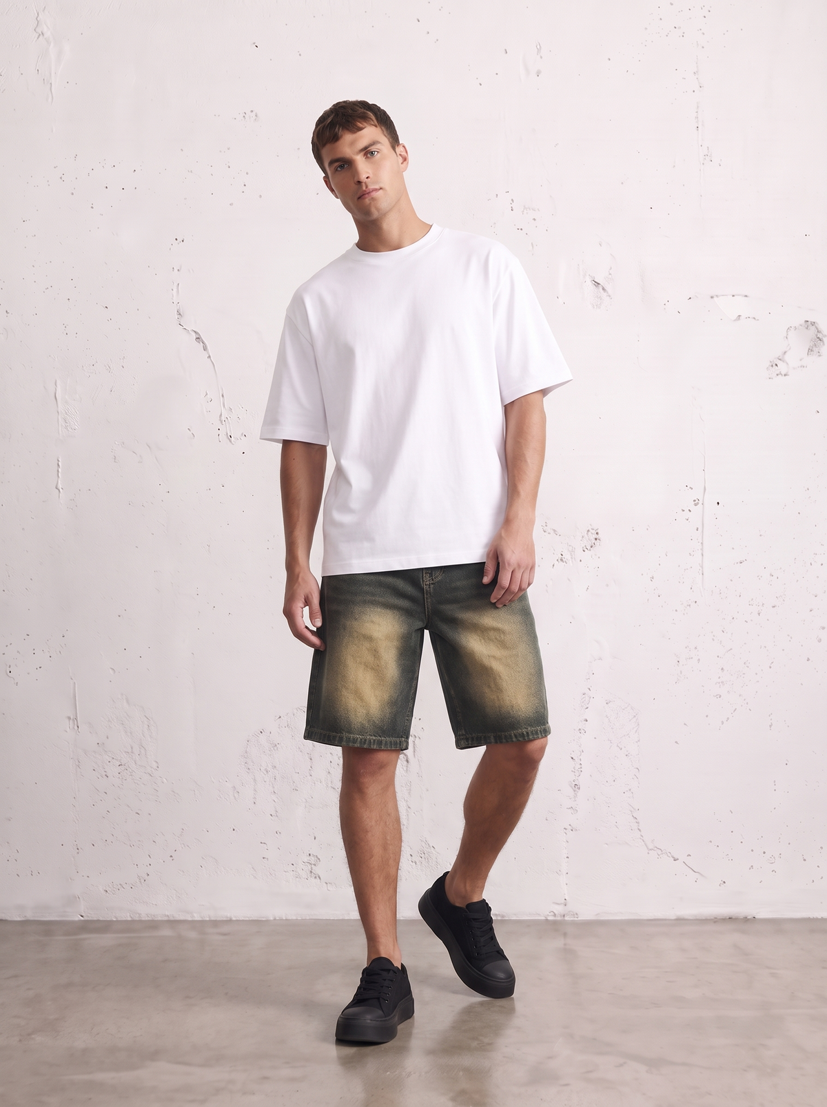 6THLANE BAGGY DENIM SHORTS