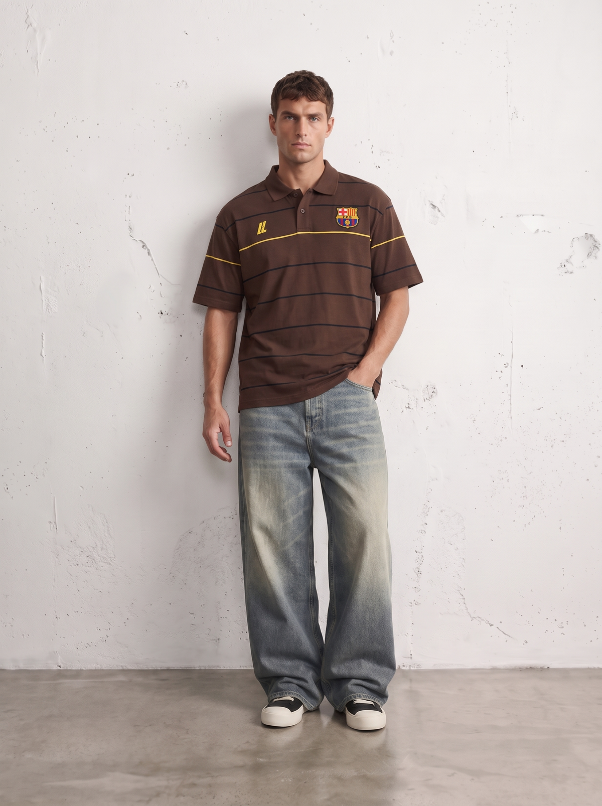 FCB STRIPED POLO
