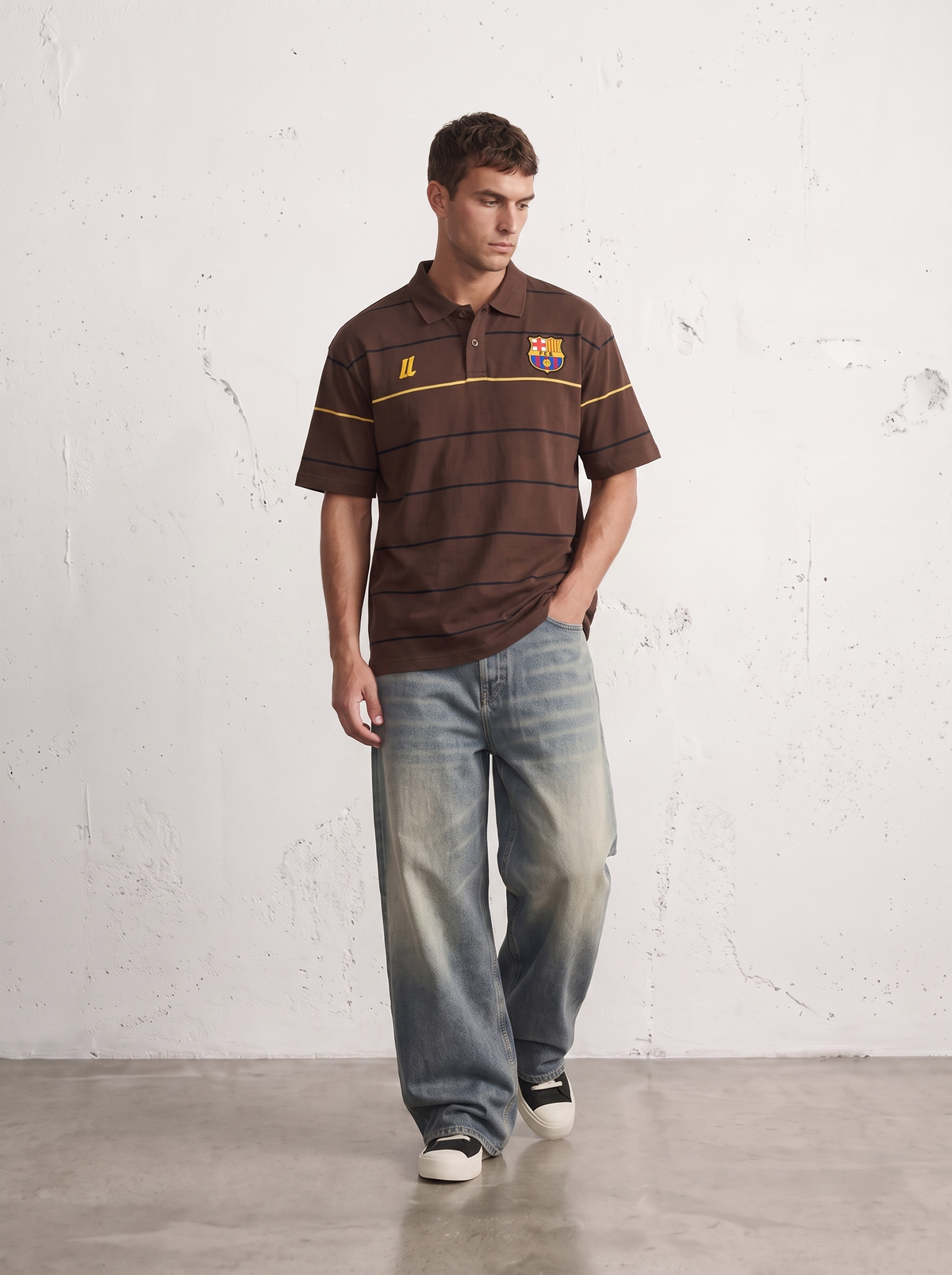 FCB STRIPED POLO